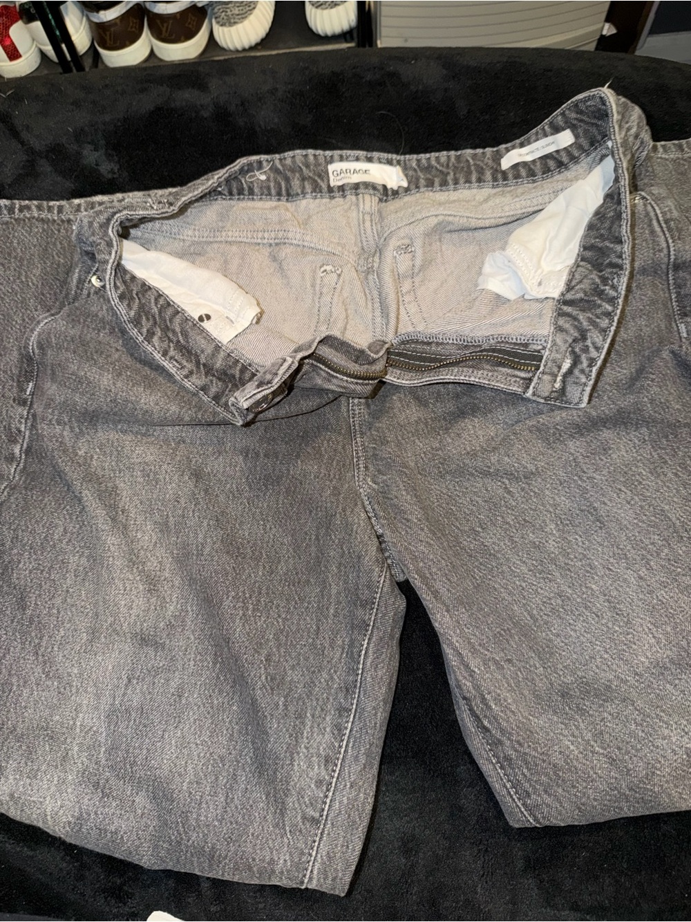Garage Washed Charcoal Straight Jeans